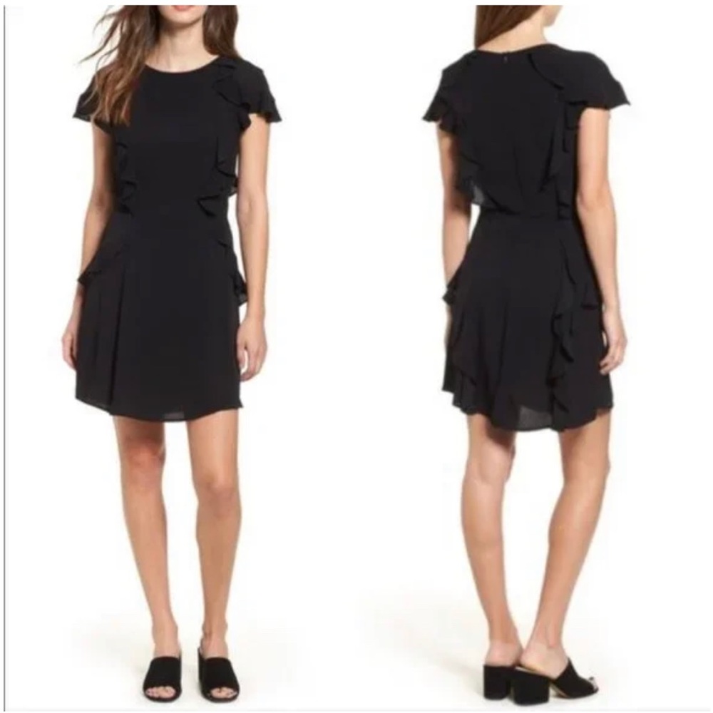 NWT For Love & Lemons Black Mockingbird Ruffle Dress